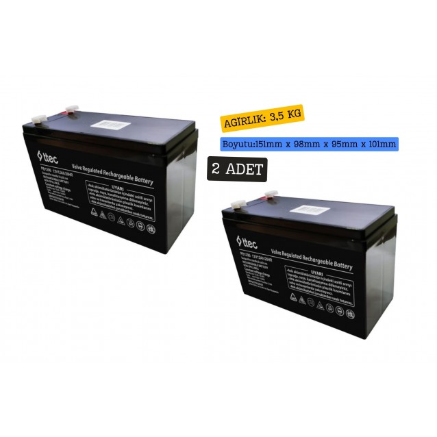 ttec 12V 12Ah BASE Bakımsız Kuru Akü 2 Adet ttec 12V 12Ah BASE Bakımsız Kuru Akü 2 Adet